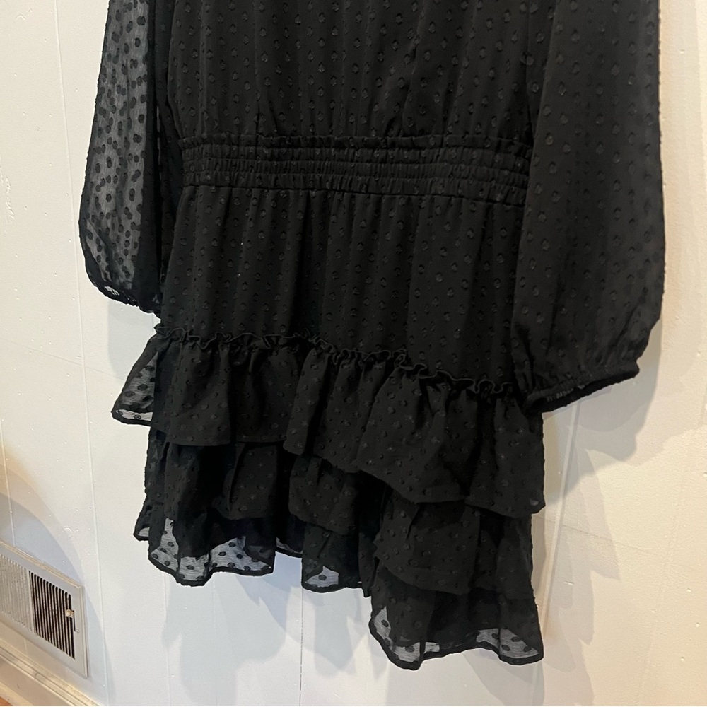 Express XL Black Ruffle Mini Dress new with tags - Picture 2 of 5
